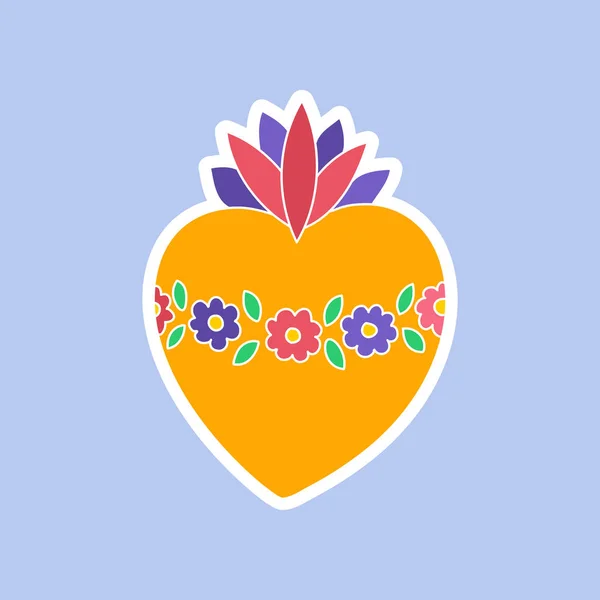 Doodle sacred heart vector icon — Stock Vector