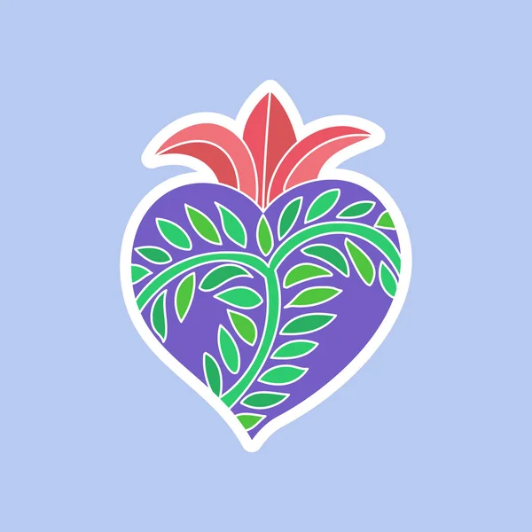 Doodle sacred heart vector icon — Stock Vector