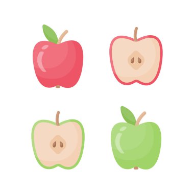 Apple vektör düz Icon set