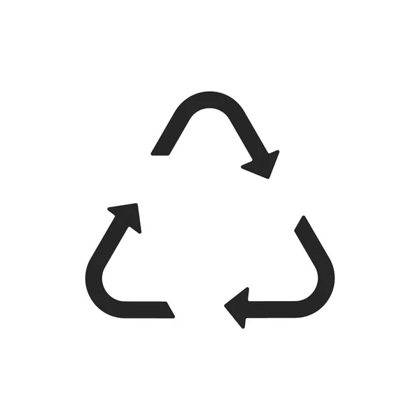 Universele recycling platte symboolpictogram — Stockvector