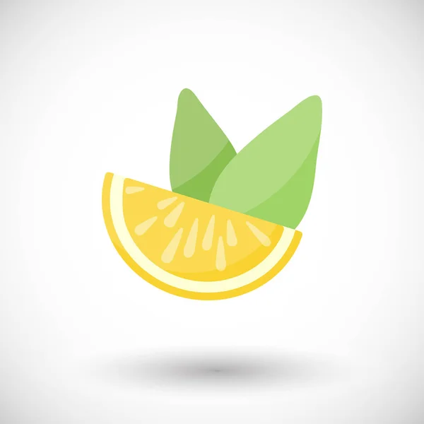 Icône vectorielle plat citron et menthe — Image vectorielle