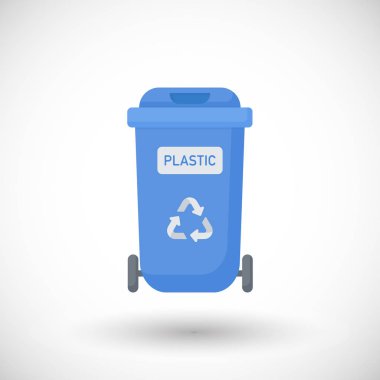 Çöp plastik atık düz vektör simgesi