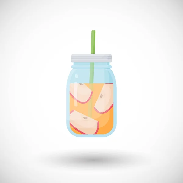 Smoothie vector platte appelpictogram — Stockvector