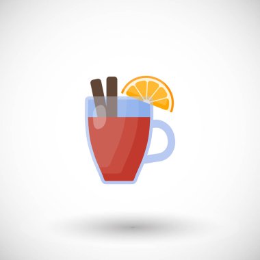 Mulled şarap vektör çizim, düz simgesi