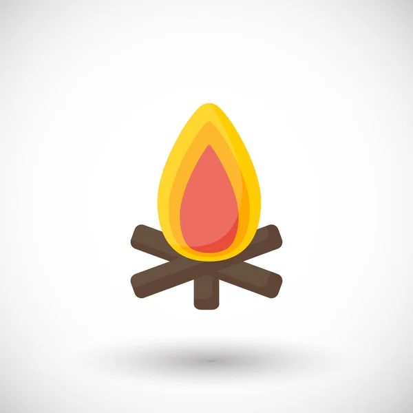 Lagerfeuer Vektor Illustration, flaches Symbol — Stockvektor