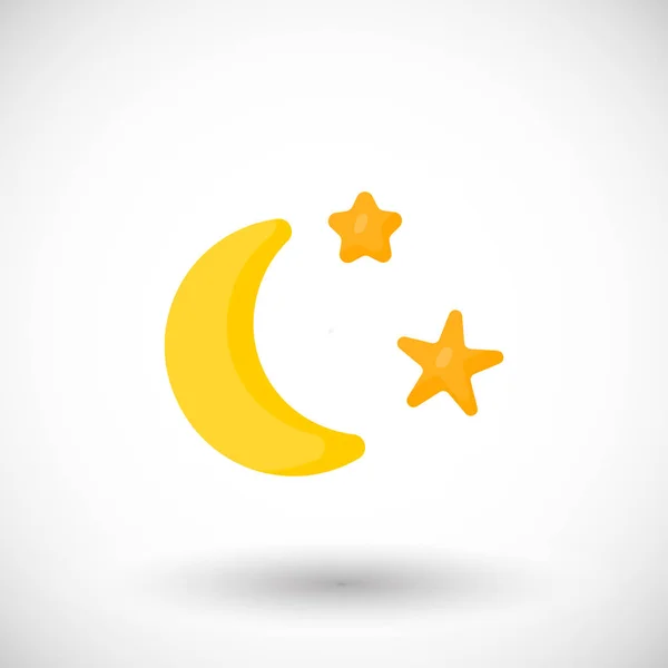 Crescent and stars vector flat icon — Stock Vector