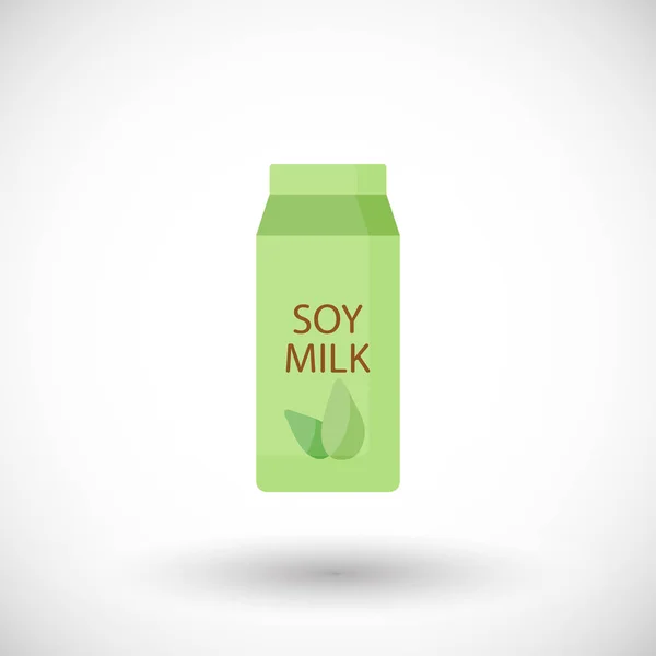 Icône vectorielle plate de lait de soja, plat sans lactose — Image vectorielle