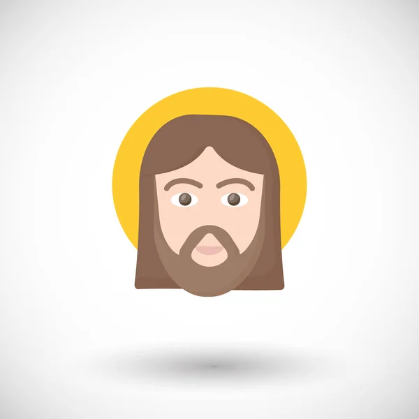 Jesucristo retrato plano vector icono — Vector de stock