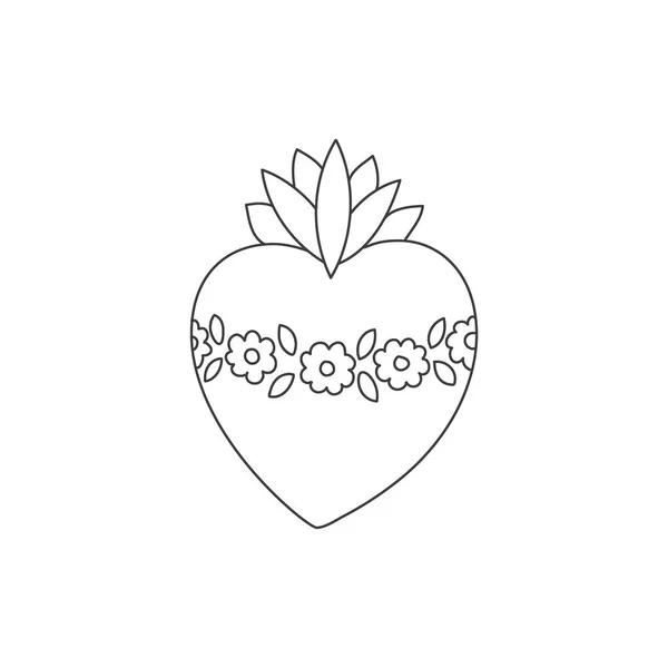 Ilustração do doodle do vetor do coração sagrado —  Vetores de Stock