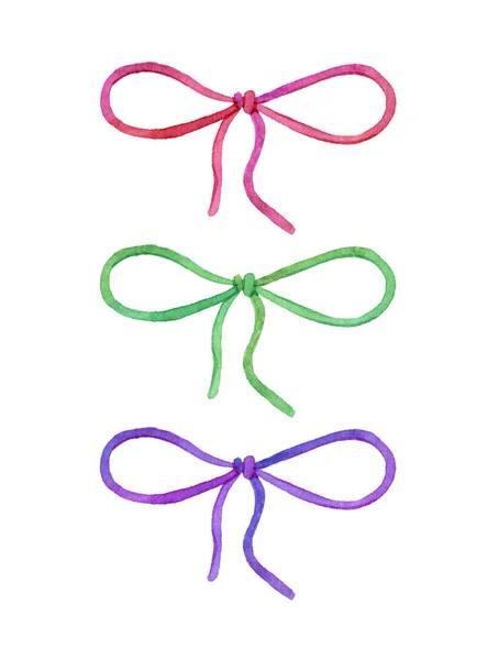 Watercolor bow set — Stock Photo, Image