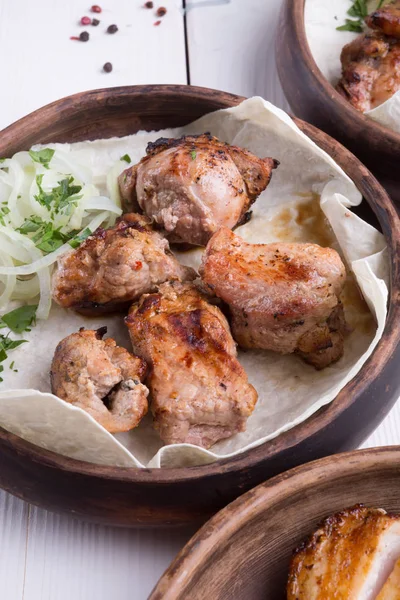 Carne de kebab a la plancha — Foto de Stock