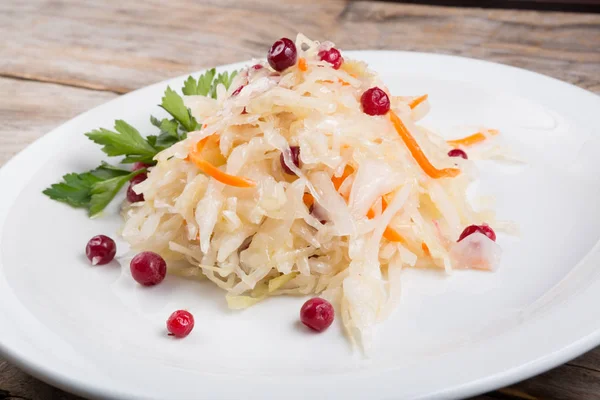 Pickled cabbage with berries — Stock Photo, Image