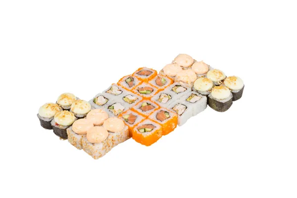 Japanese rolls isolated on a white — Stock Photo, Image