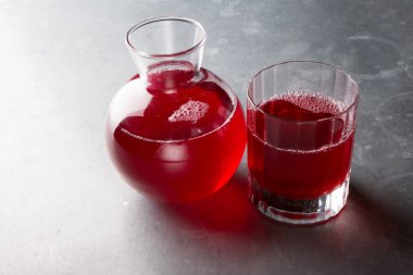 Kırmızı cam kavanoz