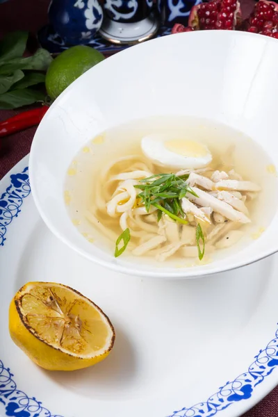 Bowl Egg Noodle Soup Egg — Stock Photo, Image