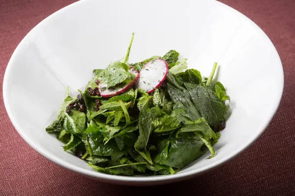 Gezonde Groene Gemengde Bladeren Vegetarische Salade Kom — Stockfoto