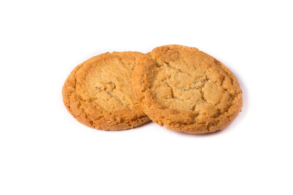 Sabrosas Galletas Avena Sobre Fondo Blanco —  Fotos de Stock