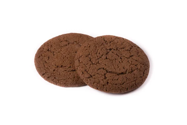 Färsk Choklad Havregryn Cookie Vit Bakgrund — Stockfoto