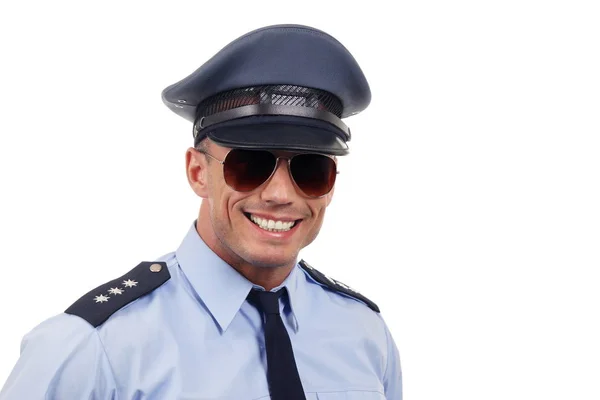 Joven policía en uniforme — Foto de Stock