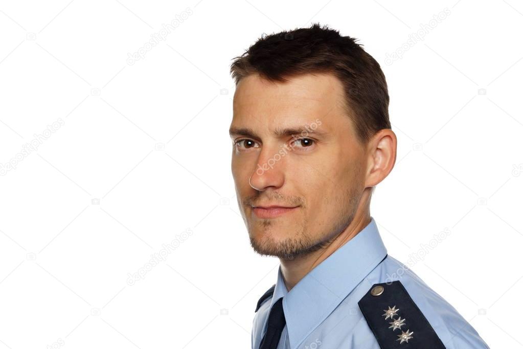 Young policeman in uniform