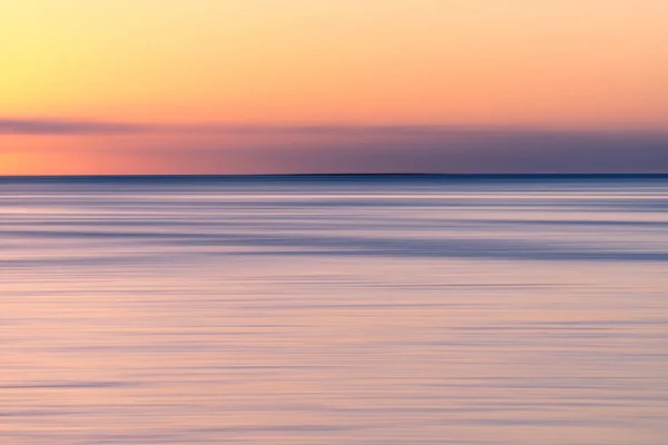 Coucher Soleil Coloré Sur Mer Avec Ciel Orange Résumé — Photo