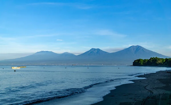 Norte Bali Paisaje Marino Volcanes Java Panorama —  Fotos de Stock