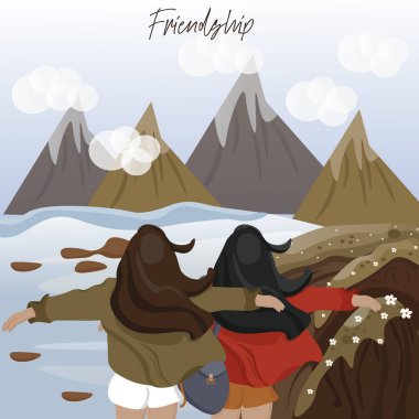 Illustration about travel and friendship clipart