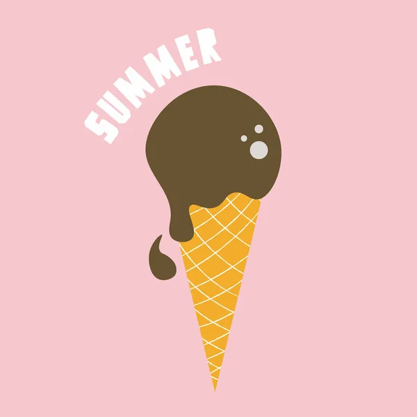 Nice Vector Flat Illustration Ice Cream — Stock Vector