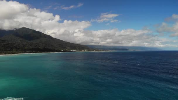 Drone Footage Taiwan Coastline Mid Angle Traveling Movement — Stock Video