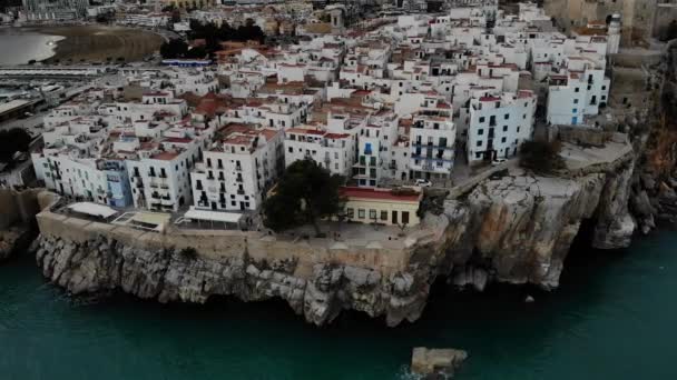 Imagens Drone Por Sol Sobre Cidade Antiga Castelo Situados Apenas — Vídeo de Stock