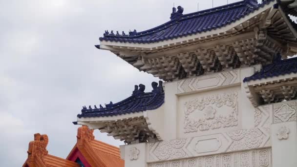 Liberty Square Arch Close Detail Bij Chiang Kai Shek Memorial — Stockvideo