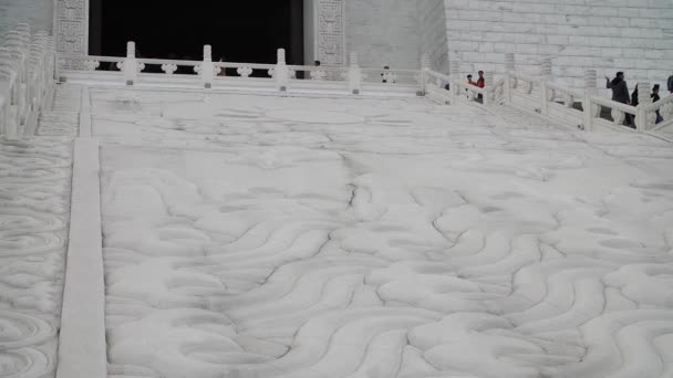 Chiang Kai Shek Memorial Διακόσμηση Λεπτομέρεια Στη Σκάλα Ταϊπέι Ταϊβάν — Αρχείο Βίντεο