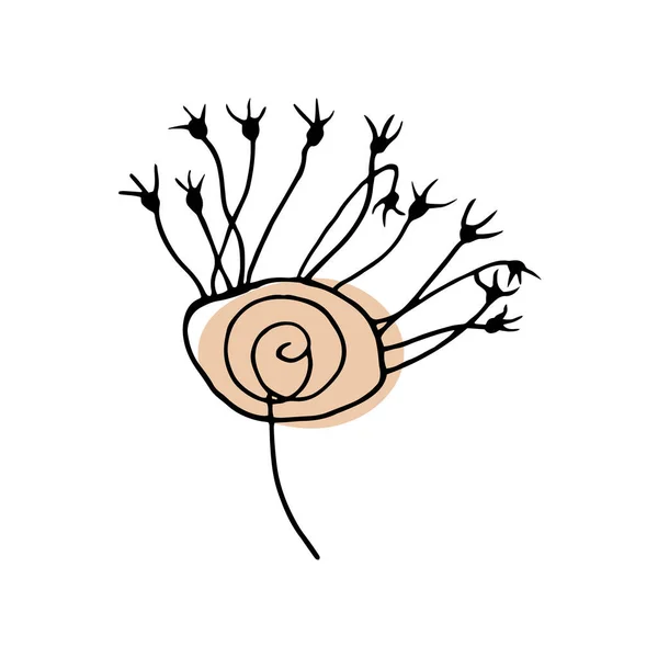 Floral handgezeichnete Doodle Element Stock Vektor Illustration — Stockvektor