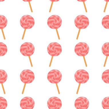 Pembe şekerli kusursuz desen, stok vektör çizimi