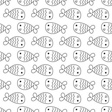 Küçük balıklar pürüzsüz desen, stok vektör illüstrasyonu