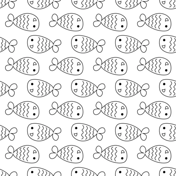 Little fishes seamless pattern, stock vector illustration — Stock Vector