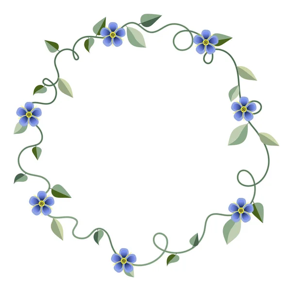 Flor moldura decorativa, coroa floral, estoque ilustração vetorial — Vetor de Stock