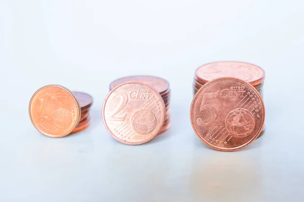 Una Gran Cantidad Monedas Centavos Euro — Foto de Stock