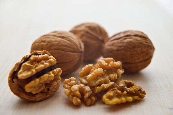 Walnuts on a cutting board