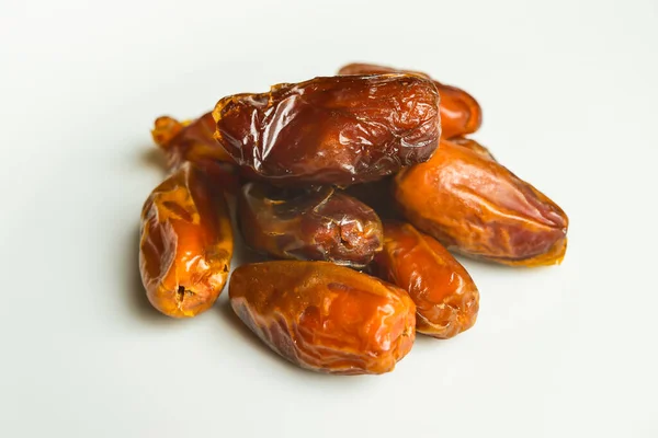 Ripe Dates White Plate — Stock Photo, Image