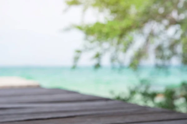 Waas Prachtige Natuur Groene Boomblad Tropisch Strand Met Woo — Stockfoto