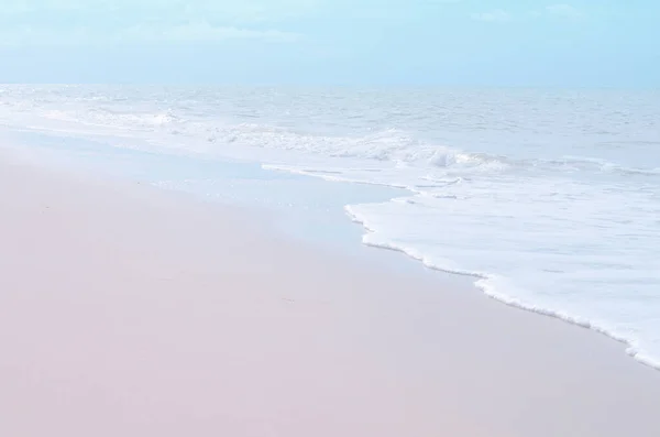 Zomer Strand Zachte Golf Achtergrond Zand Zee Tropisch Zomervakantie Concept — Stockfoto