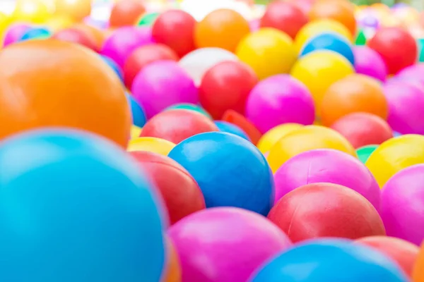 Many Colorful Plastic Balls Kids Ballpit Playground — Stock Photo, Image