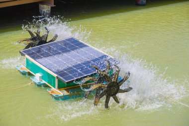 Hidrolik türbin sola hücresi tarafından elektrik enerjisi kullanıldı. Suda oksijen üretmek için oksijen türbini. Nehir için atık su tedavisi. Kanalda Elektrik Oksijen Türbini