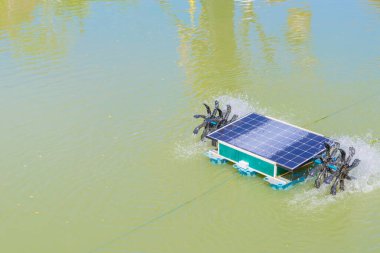 Hidrolik türbin sola hücresi tarafından elektrik enerjisi kullanıldı. Suda oksijen üretmek için oksijen türbini. Nehir için atık su tedavisi. Kanalda Elektrik Oksijen Türbini