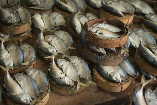 Pescado fresco en el mercado Thewet en Bangkok —  Fotos de Stock