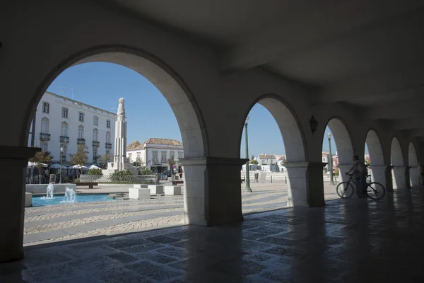 Praca da República na cidade velha de Tavira — Fotografia de Stock