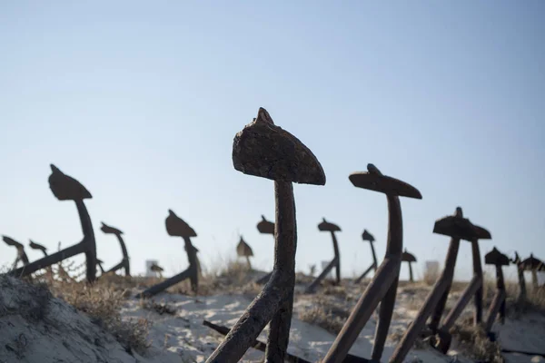 Portekiz Barril Beach'te çapa mezarlıkta — Stok fotoğraf