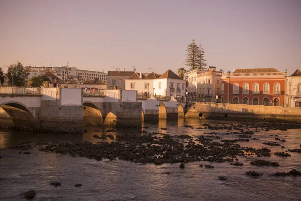 Bron Ponte Romana i den gamla staden Tavira — Stockfoto