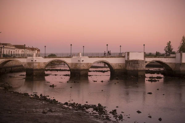 The Bridge Ponte Romana in the old town of Tavira — Stock Photo, Image